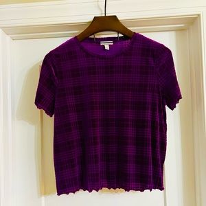 Nine West Plum Velvet Top Size XL